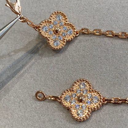 [Rose Jewellery]CLOVER 5 MOTIFS  FULL DIAMOND BRACELET