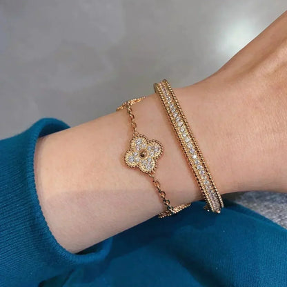 [Rose Jewellery]CLOVER 5 MOTIFS  FULL DIAMOND BRACELET