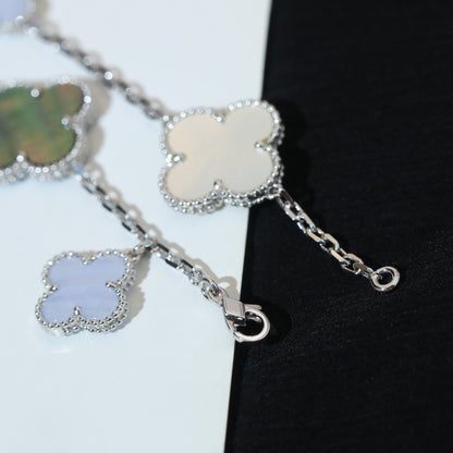 [Rose Jewellery]CLOVER BRACELET 5 MOTIFS MOP CHALCEDONY SILVER