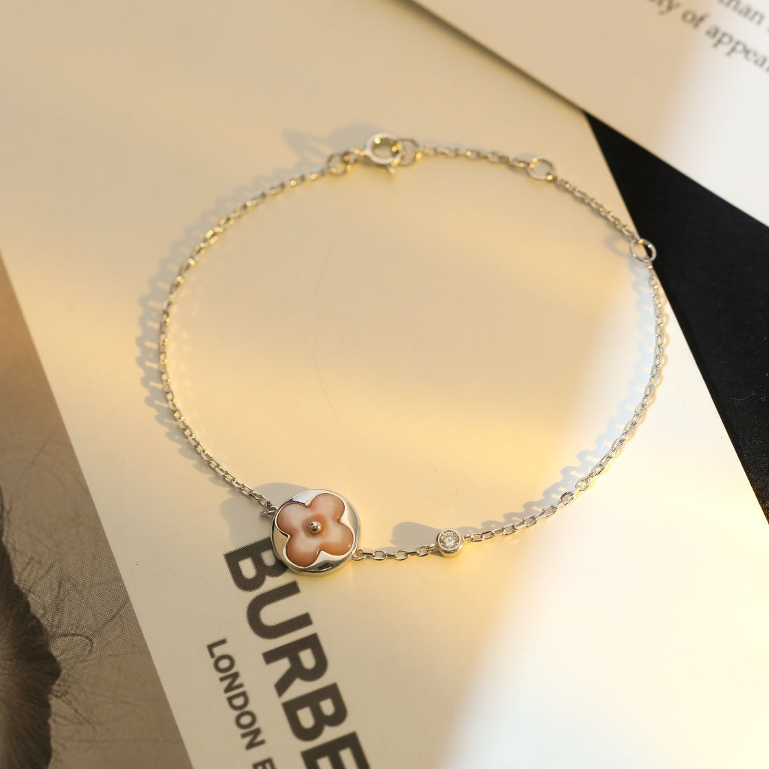 [Rose Jewellery]SUN MOTIF PINK MOP SILVER BRACELET