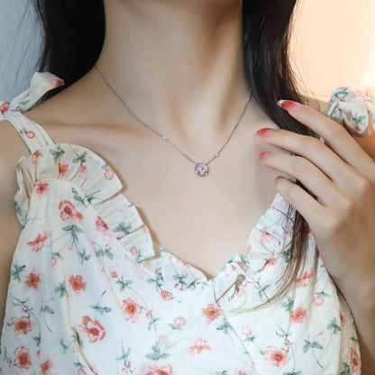 [Rose Jewellery]SUN PEDANT PINK GOLD 1 DIAMOND NECKLACE