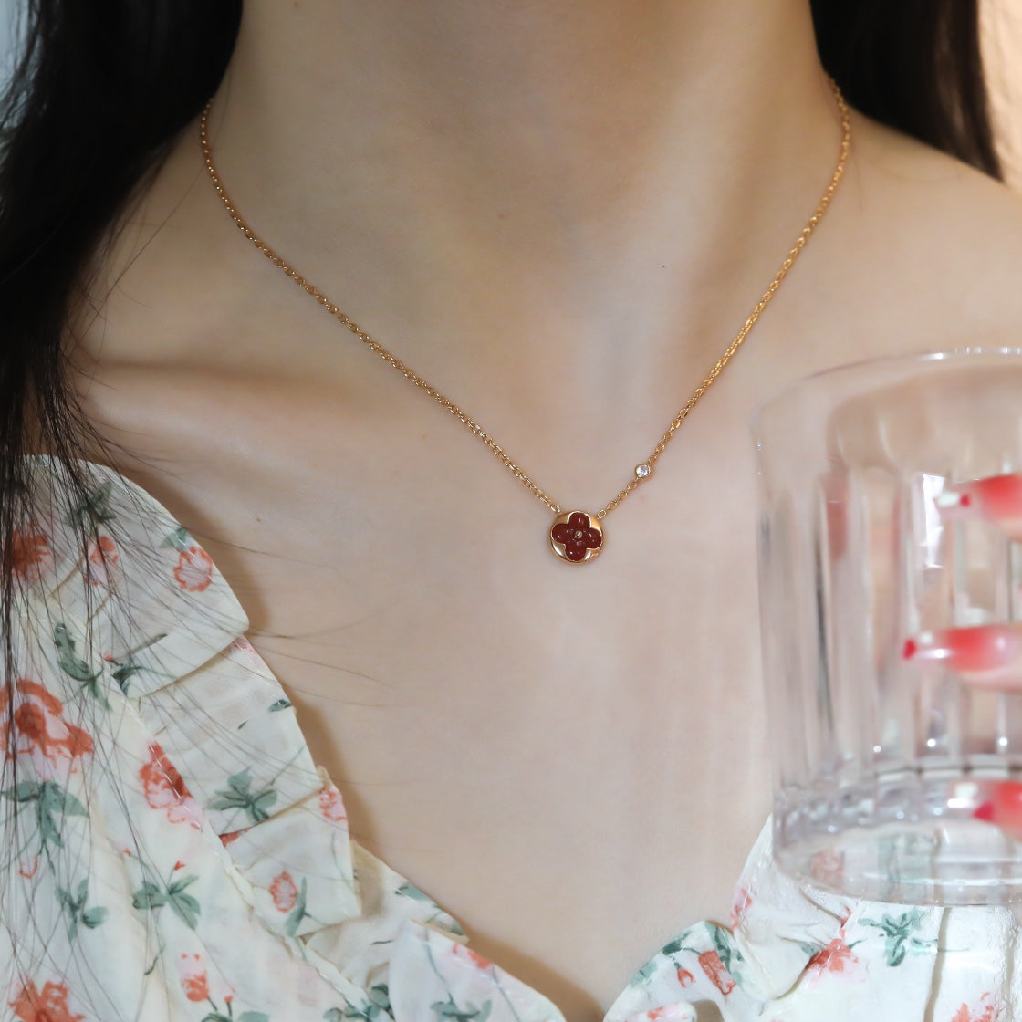 [Rose Jewellery]SUN PEDANT PINK GOLD 1 DIAMOND NECKLACE