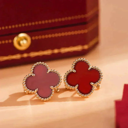 [Rose Jewellery]CLOVER MEDIUM 1 MOTIFS CARNELIAN  EARRINGS