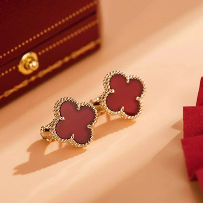 [Rose Jewellery]CLOVER MEDIUM 1 MOTIFS CARNELIAN  EARRINGS