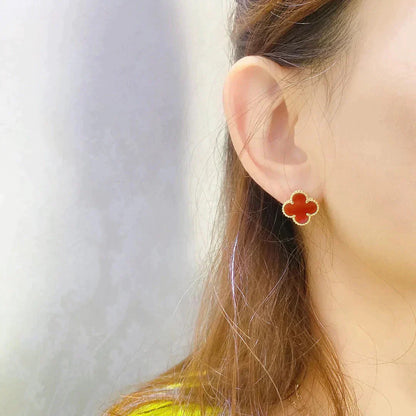 [Rose Jewellery]CLOVER MEDIUM 1 MOTIFS CARNELIAN  EARRINGS