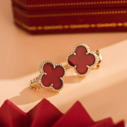 [Rose Jewellery]CLOVER MEDIUM 1 MOTIFS CARNELIAN  EARRINGS