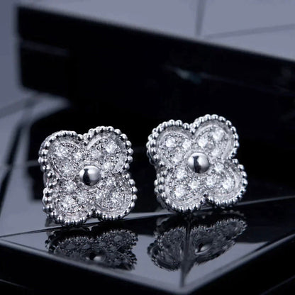 [Rose Jewellery]CLOVER 1 MOTIFS DIAMOND STUD EARRINGS SILVER