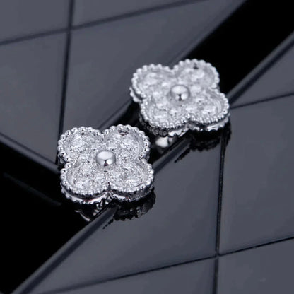 [Rose Jewellery]CLOVER 1 MOTIFS DIAMOND STUD EARRINGS SILVER