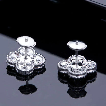 [Rose Jewellery]CLOVER 1 MOTIFS DIAMOND STUD EARRINGS SILVER