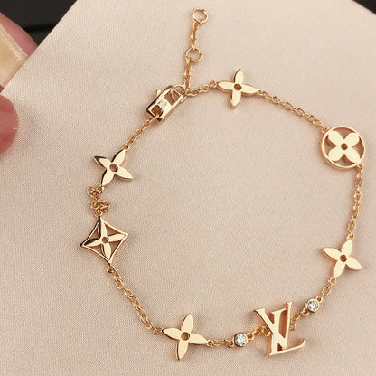 [Rose Jewellery]STAR AND SUN 7 MOTIFS GOLD BRACELET