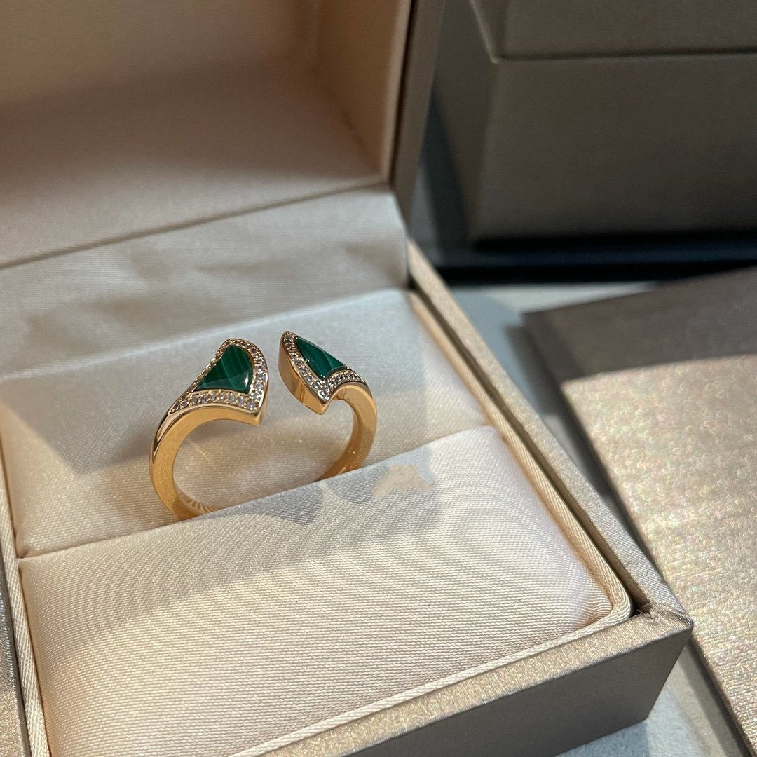 [Rose Jewellery]DREAM MALACHITE DIAMOND OPEN RING