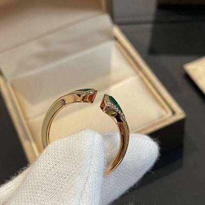 [Rose Jewellery]DREAM MALACHITE DIAMOND OPEN RING