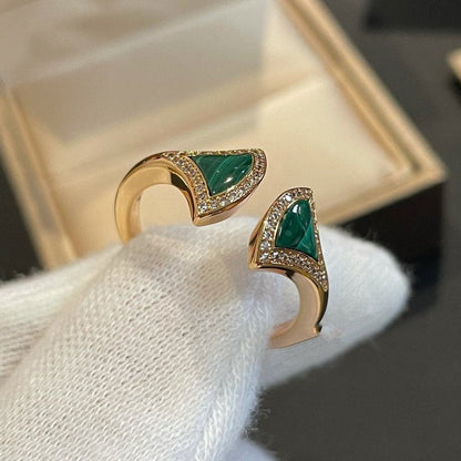 [Rose Jewellery]DREAM MALACHITE DIAMOND OPEN RING