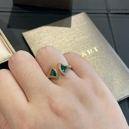 [Rose Jewellery]DREAM MALACHITE DIAMOND OPEN RING