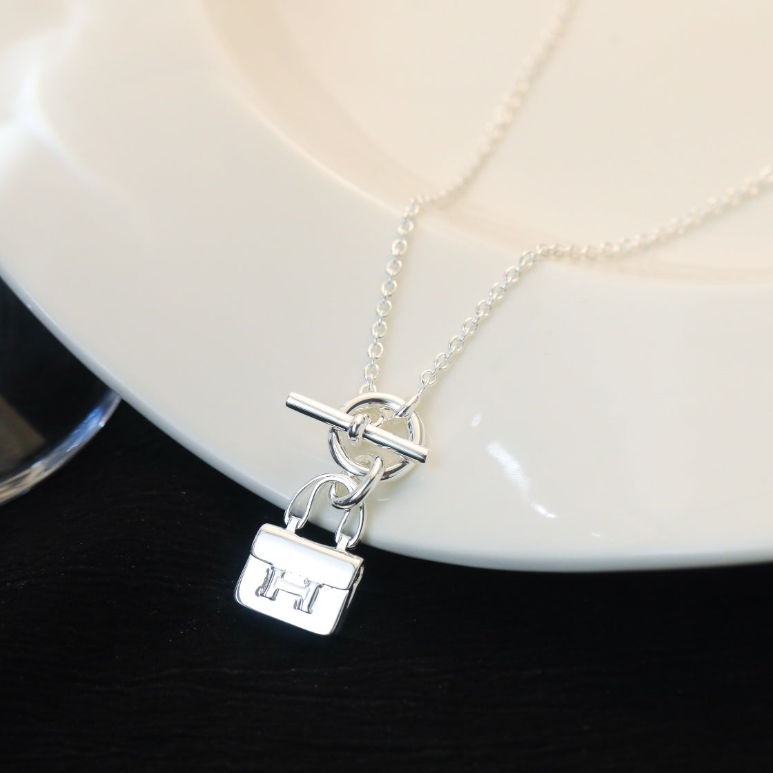 [Rose Jewellery]POP H PEDANT SILVER NECKLACE