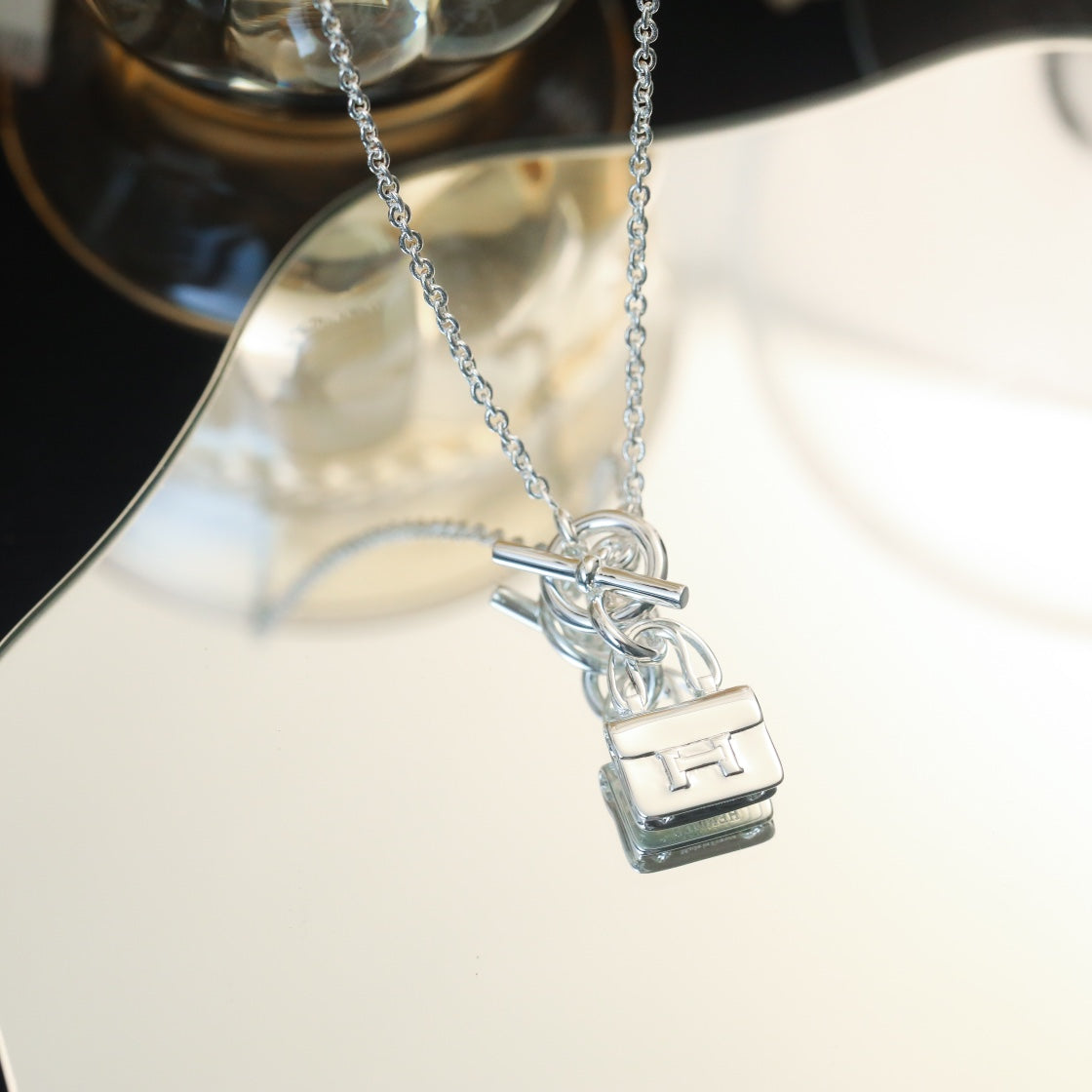 [Rose Jewellery]POP H PEDANT SILVER NECKLACE