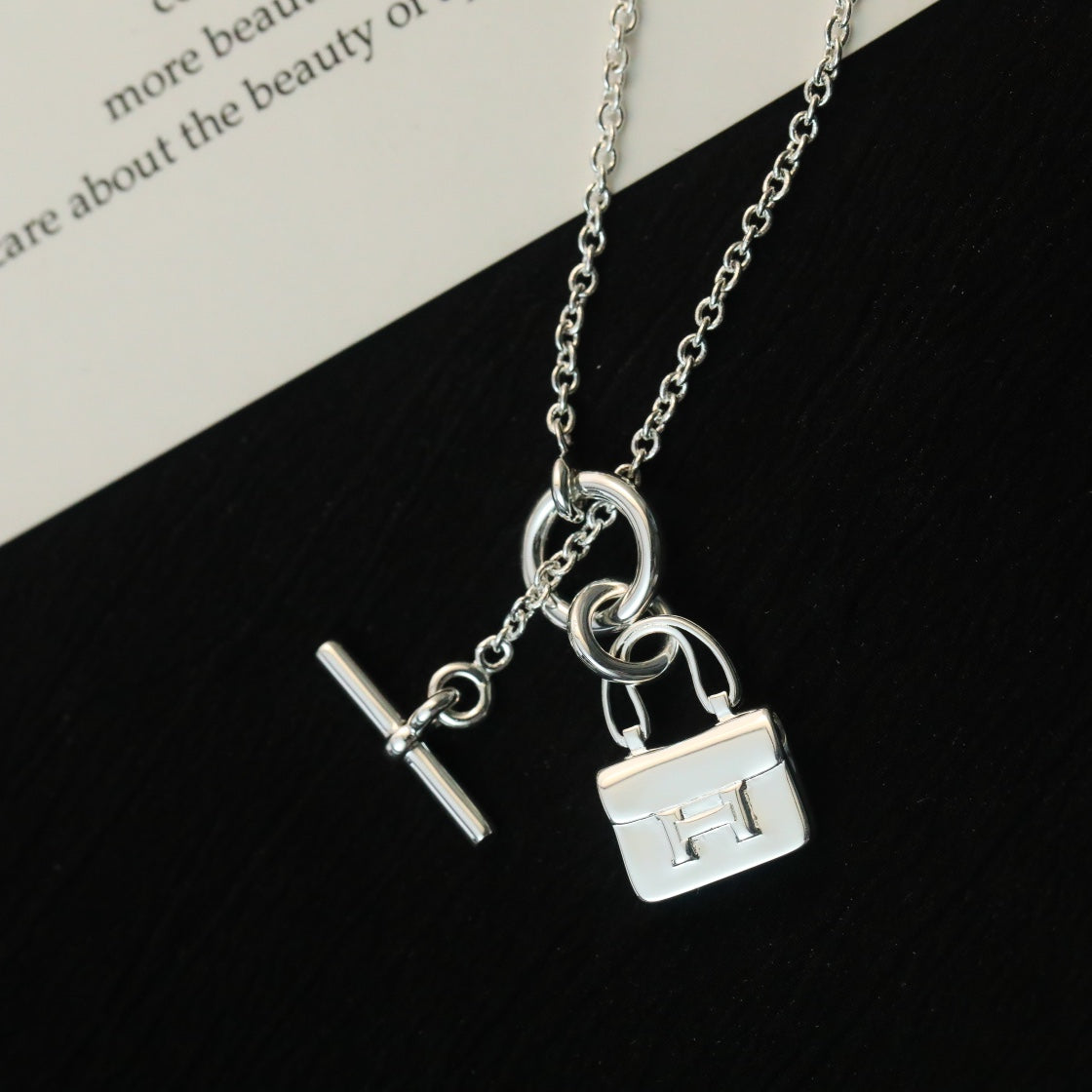 [Rose Jewellery]POP H PEDANT SILVER NECKLACE