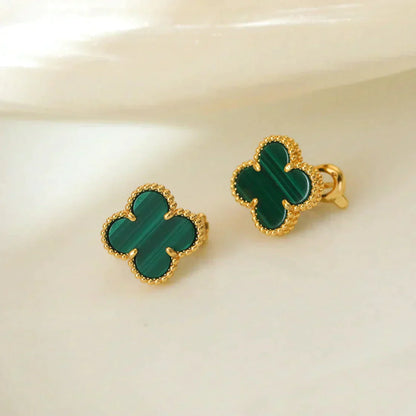 [Rose Jewellery]CLOVER MEDIUM 1 MOTIFS MALACHITE  EARRINGS