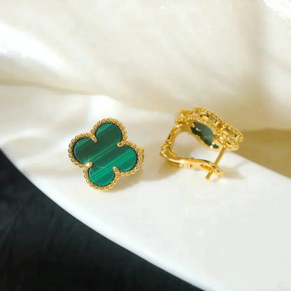 [Rose Jewellery]CLOVER MEDIUM 1 MOTIFS MALACHITE  EARRINGS