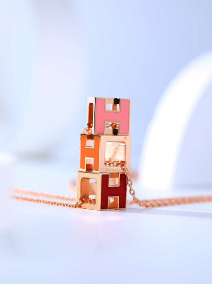 [Rose Jewellery]H CAGE PINK GOLD NECKLACE