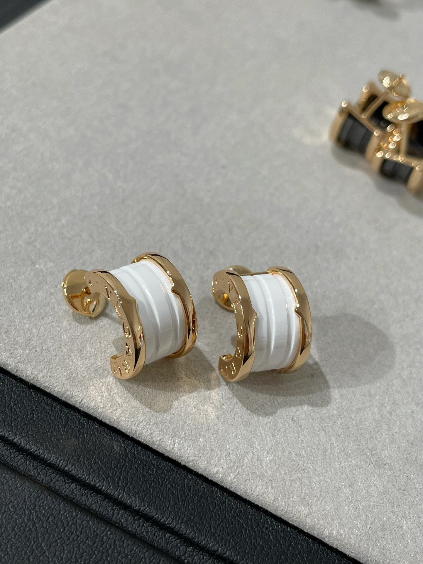 [Rose Jewellery]ZERO 1 PINK GOLD CERAMIC EARRINGS