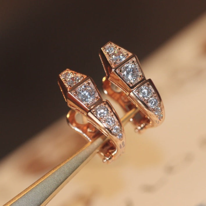 [Rose Jewellery]SERPENT PINK GOLD DIAMOND EARRINGS