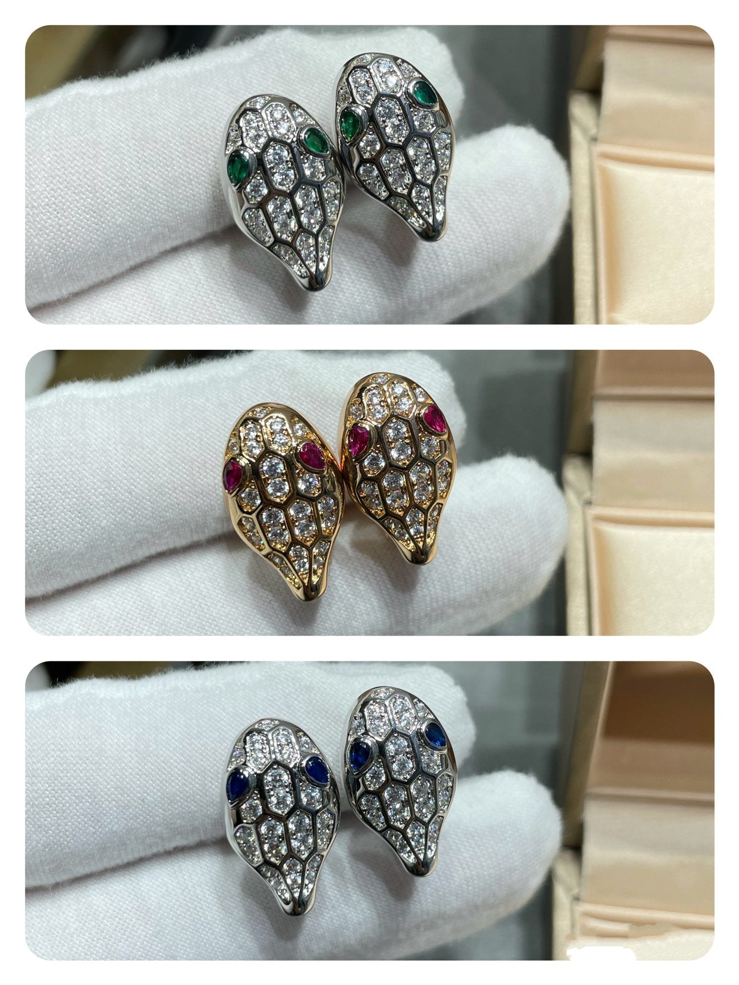 [Rose Jewellery]SERPENT DIAMOND STUD EARRINGS