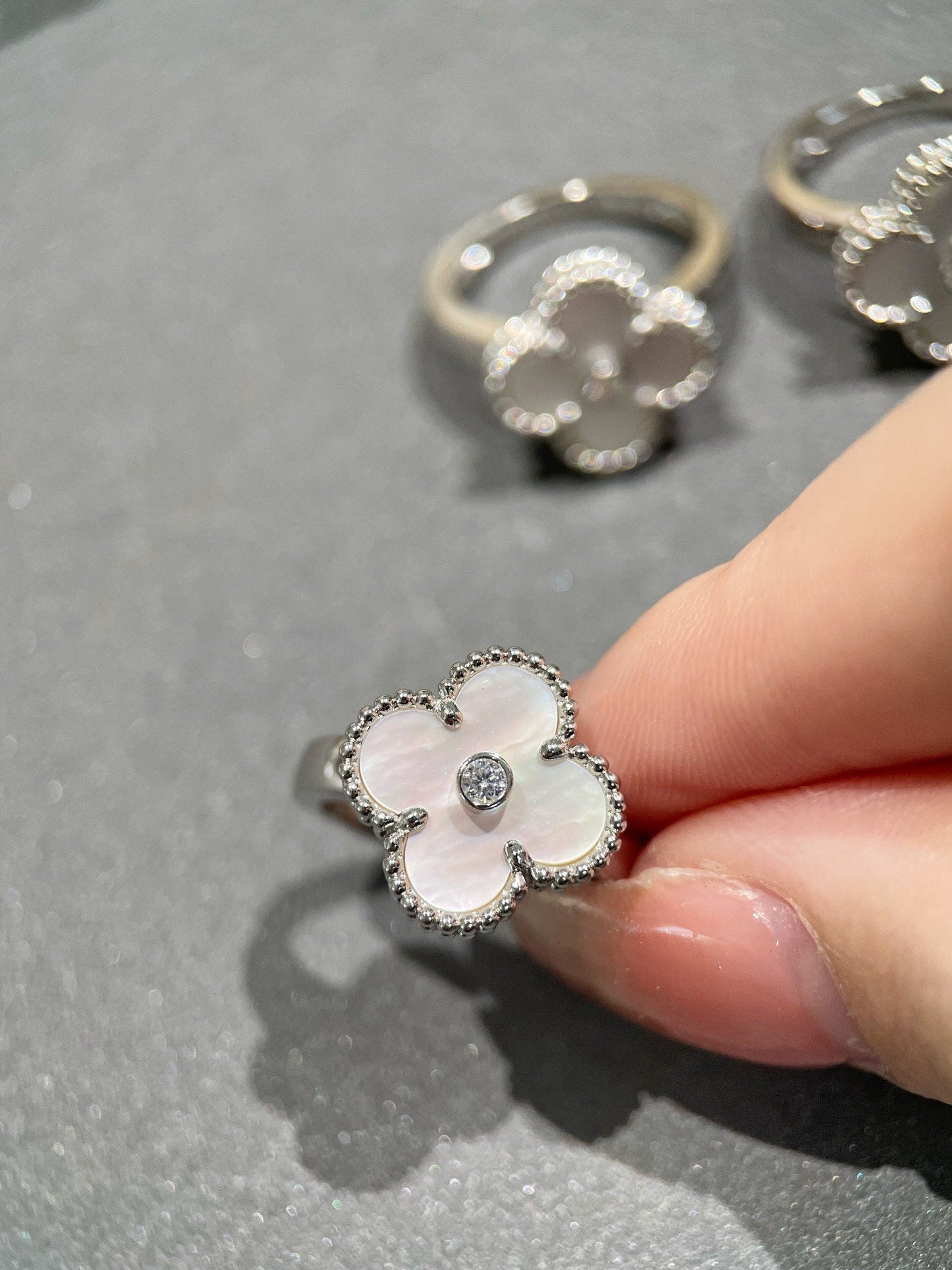 [Rose Jewellery]CLOVER SILVER MOP DIAMOND RING