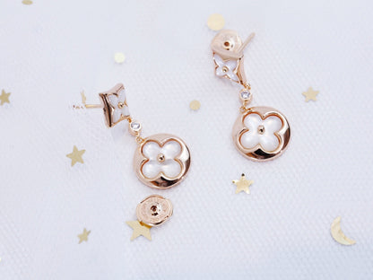 [Rose Jewellery]STAR AND SUN PINK GOLD MOP DROP EARRINGS