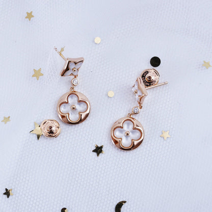 [Rose Jewellery]STAR AND SUN PINK GOLD MOP DROP EARRINGS