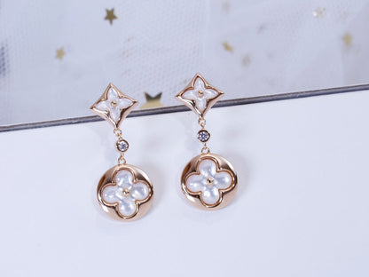 [Rose Jewellery]STAR AND SUN PINK GOLD MOP DROP EARRINGS