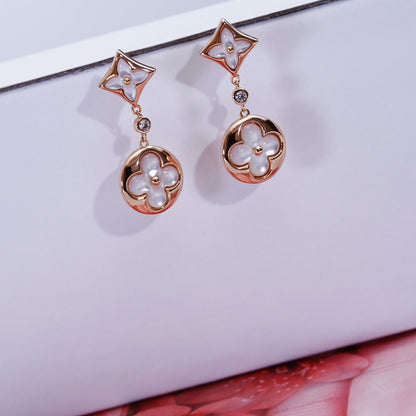 [Rose Jewellery]STAR AND SUN PINK GOLD MOP DROP EARRINGS