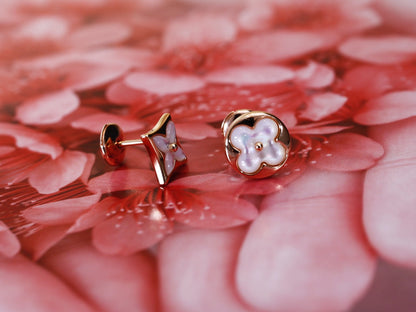 [Rose Jewellery]STAR AND SUN PINK GOLD MOP STUD EARRINGS