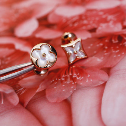 [Rose Jewellery]STAR AND SUN PINK GOLD MOP STUD EARRINGS