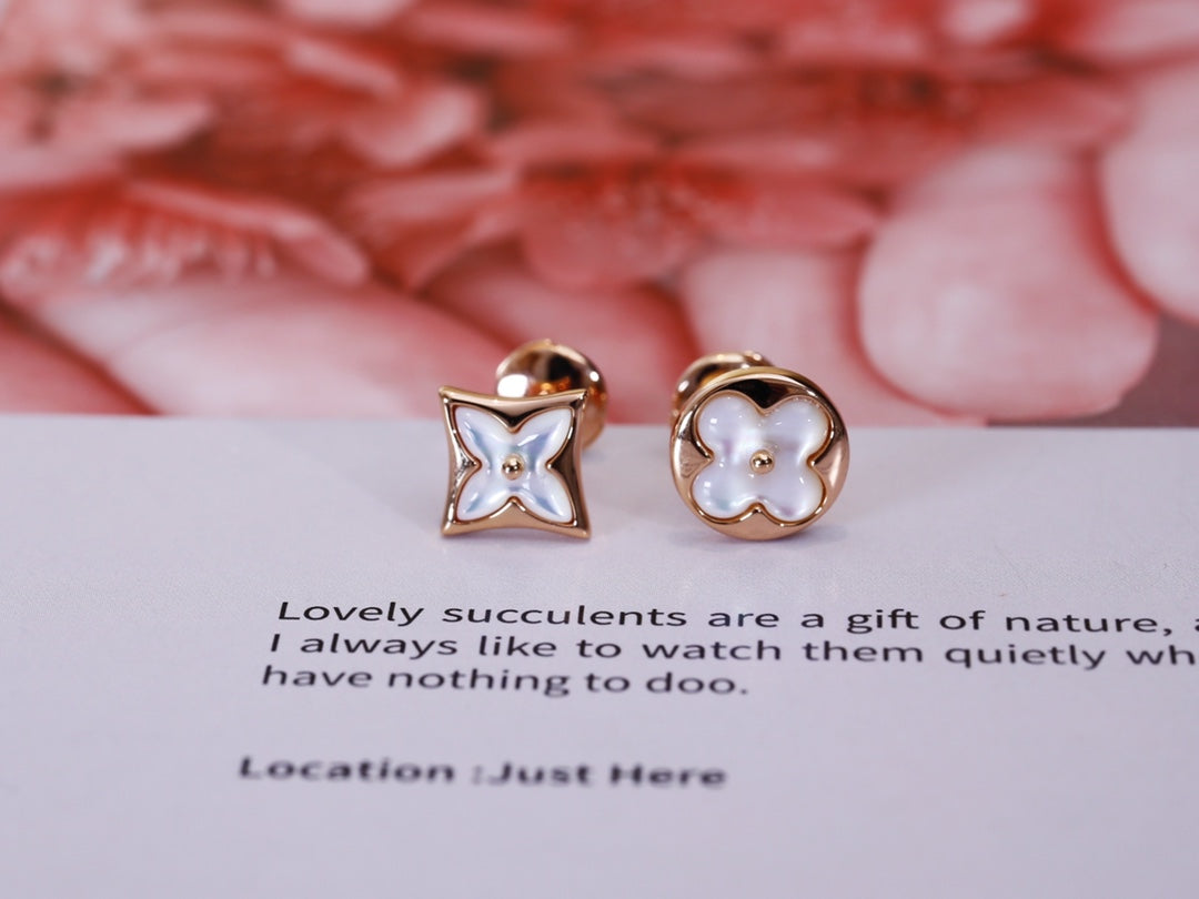 [Rose Jewellery]STAR AND SUN PINK GOLD MOP STUD EARRINGS