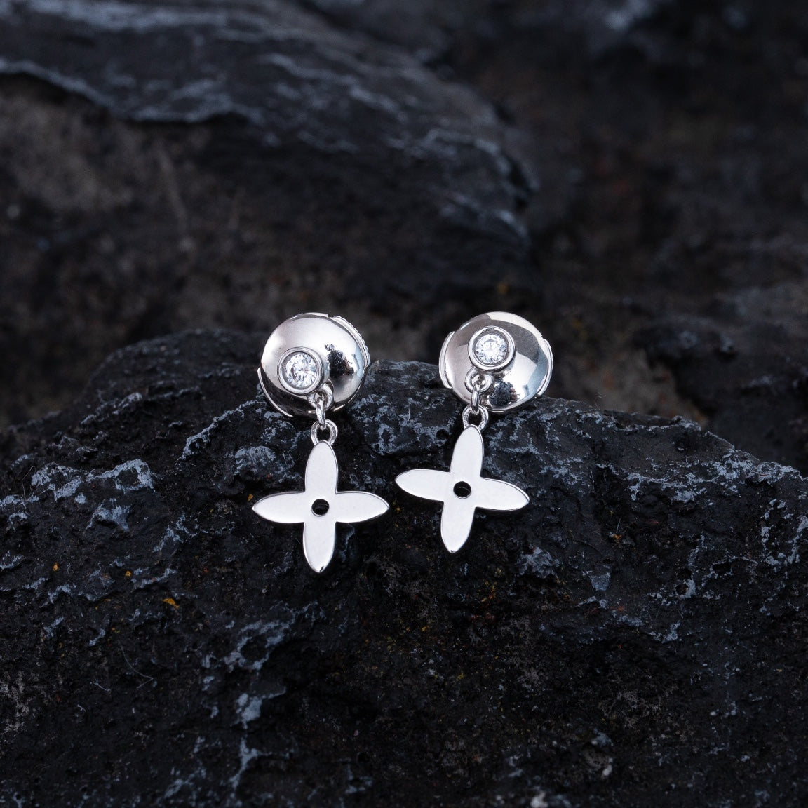 [Rose Jewellery]VIDYLLE SILVER DIAMOND MINI DROP EARRINGS