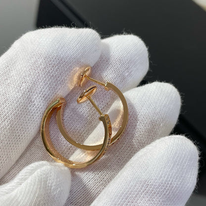 [Rose Jewellery]LOVE DIAMOND PINK GOLD HOOP EARRINGS