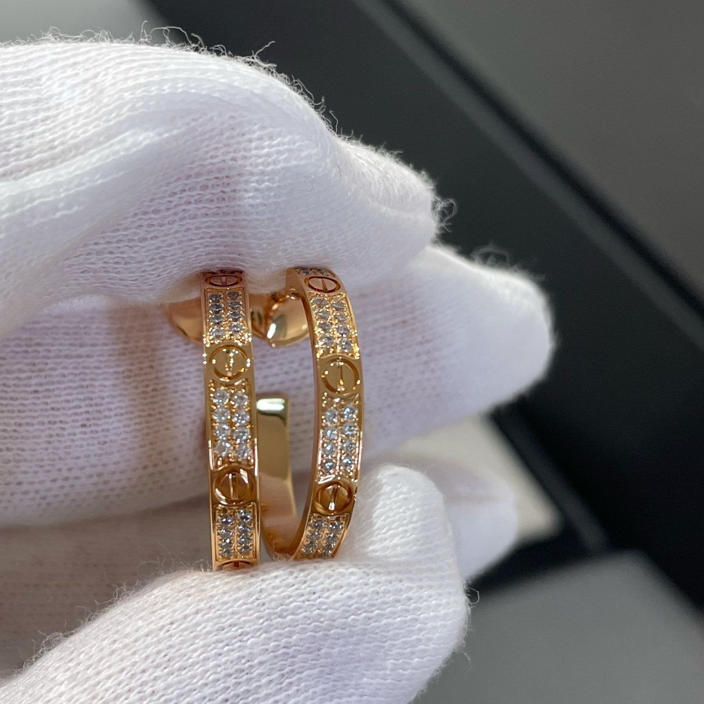 [Rose Jewellery]LOVE DIAMOND PINK GOLD HOOP EARRINGS