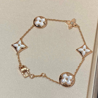 [Rose Jewellery]STAR AND SUN 5 MOTIF MOP PINK GOLD BRACELET