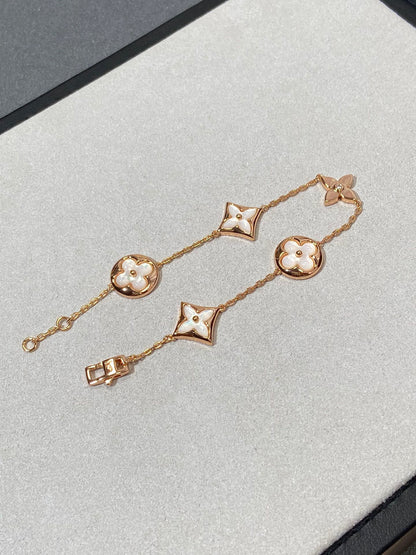 [Rose Jewellery]STAR AND SUN 5 MOTIF MOP PINK GOLD BRACELET