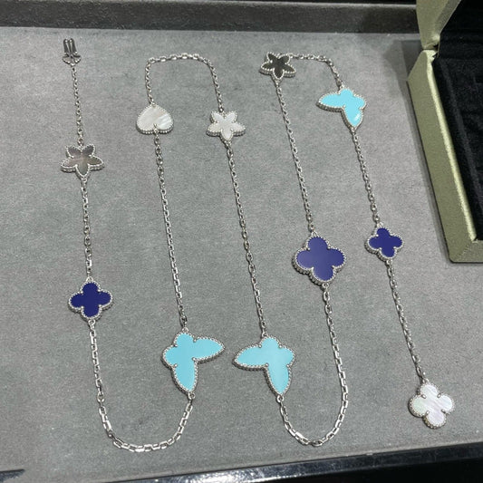 [Rose Jewellery]LUCKY CLOVER SILVER 11 MOTIF NECKLACE