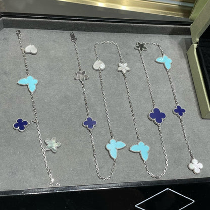 [Rose Jewellery]LUCKY CLOVER SILVER 11 MOTIF NECKLACE