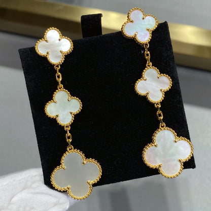 [Rose Jewellery]CLOVER MOP 3 MOTIFS GOLD EARRINGS