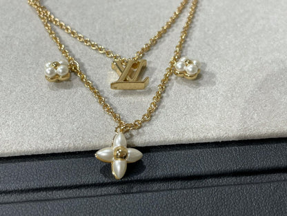 [Rose Jewellery]LV FLOWERGRAM GOLD MOP DOUBLE ROW NECKLACE