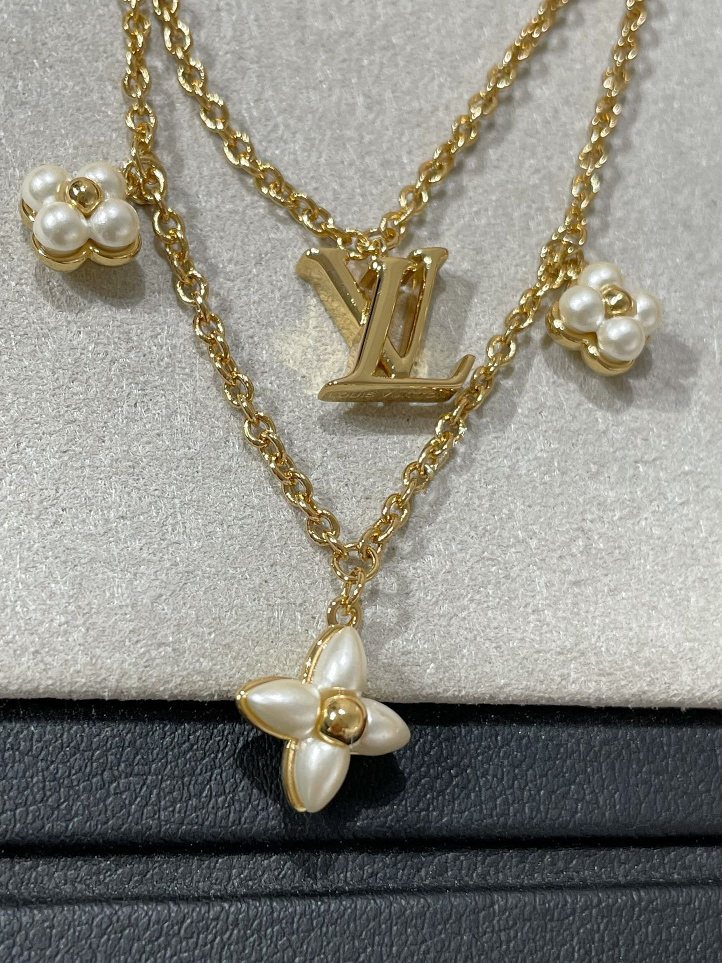 [Rose Jewellery]LV FLOWERGRAM GOLD MOP DOUBLE ROW NECKLACE