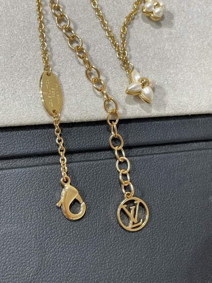 [Rose Jewellery]LV FLOWERGRAM GOLD MOP DOUBLE ROW NECKLACE