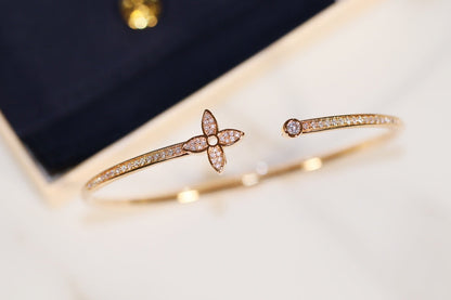 [Rose Jewellery]LV IDYLLE GOLD OPEN BRACELET DIAMOND PAVED