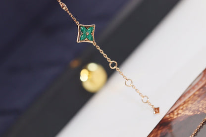 [Rose Jewellery]LV STAR AND SUN 4 MOTIF PINK GOLD MALACHITE BRACELET