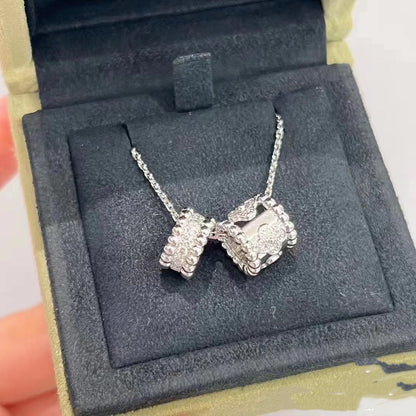 [Rose Jewellery]PERLEE DOUBLE PENDANT SILVER DIAMOND NECKLACE