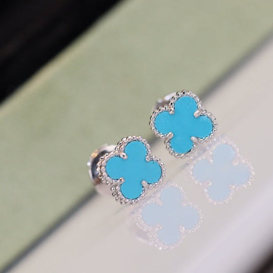 [Rose Jewellery]CLOVER MINI TURQUOISE SILVER STUD EARRINGS